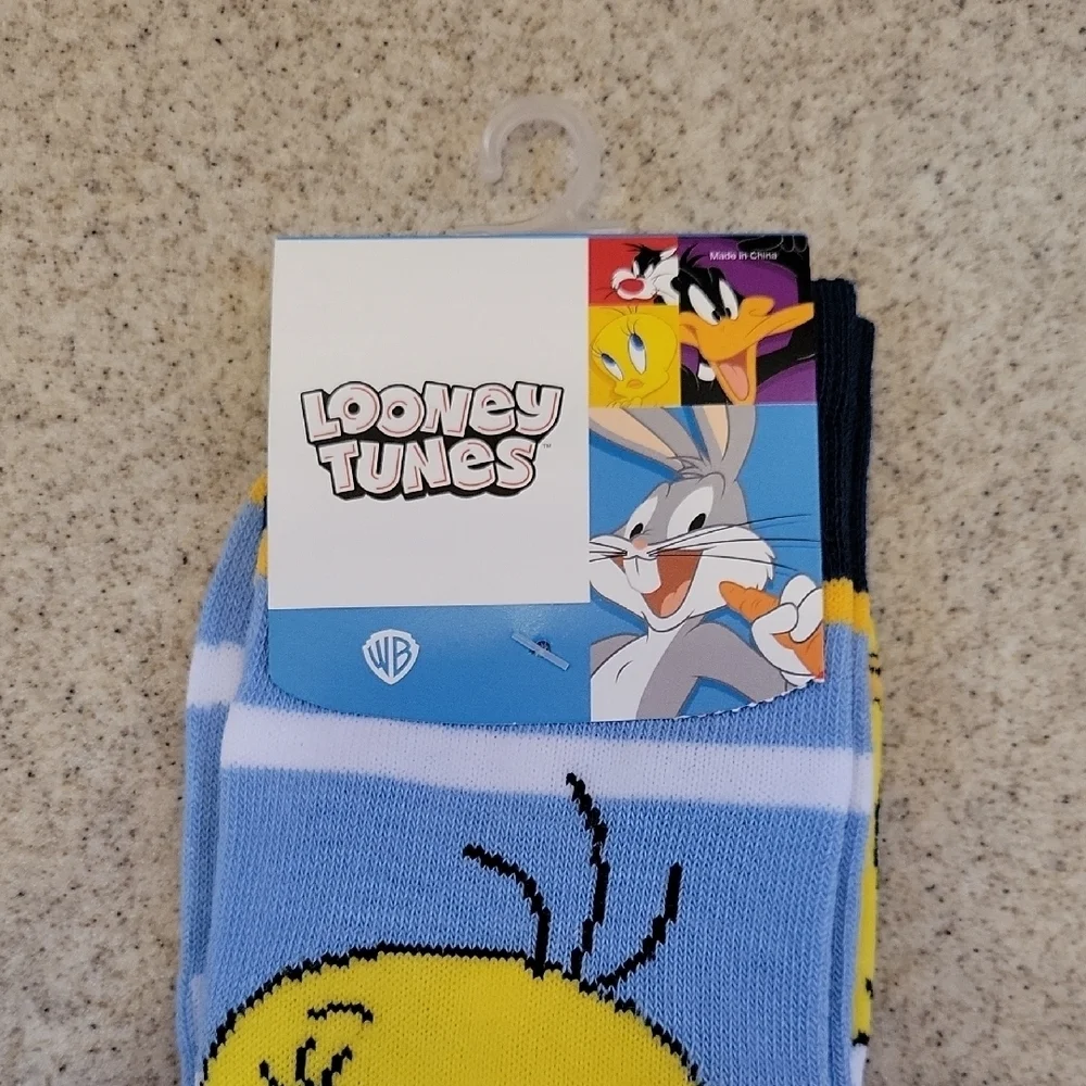 Warner Bros. Looney Tunes Tweety Socks - Light Blue and Black